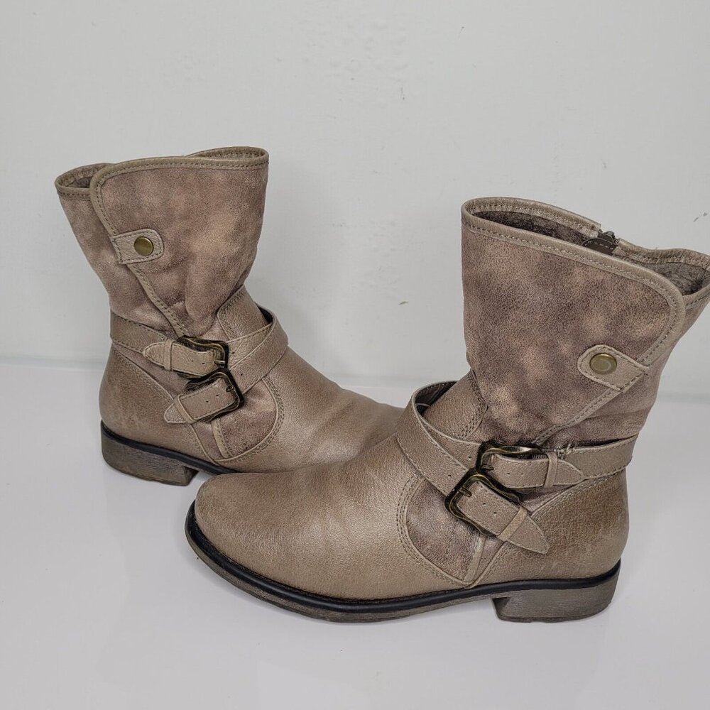 Bare Traps Womens Boots Sabella 8.5 Taupe Leather Zip - Picture 11 of 15